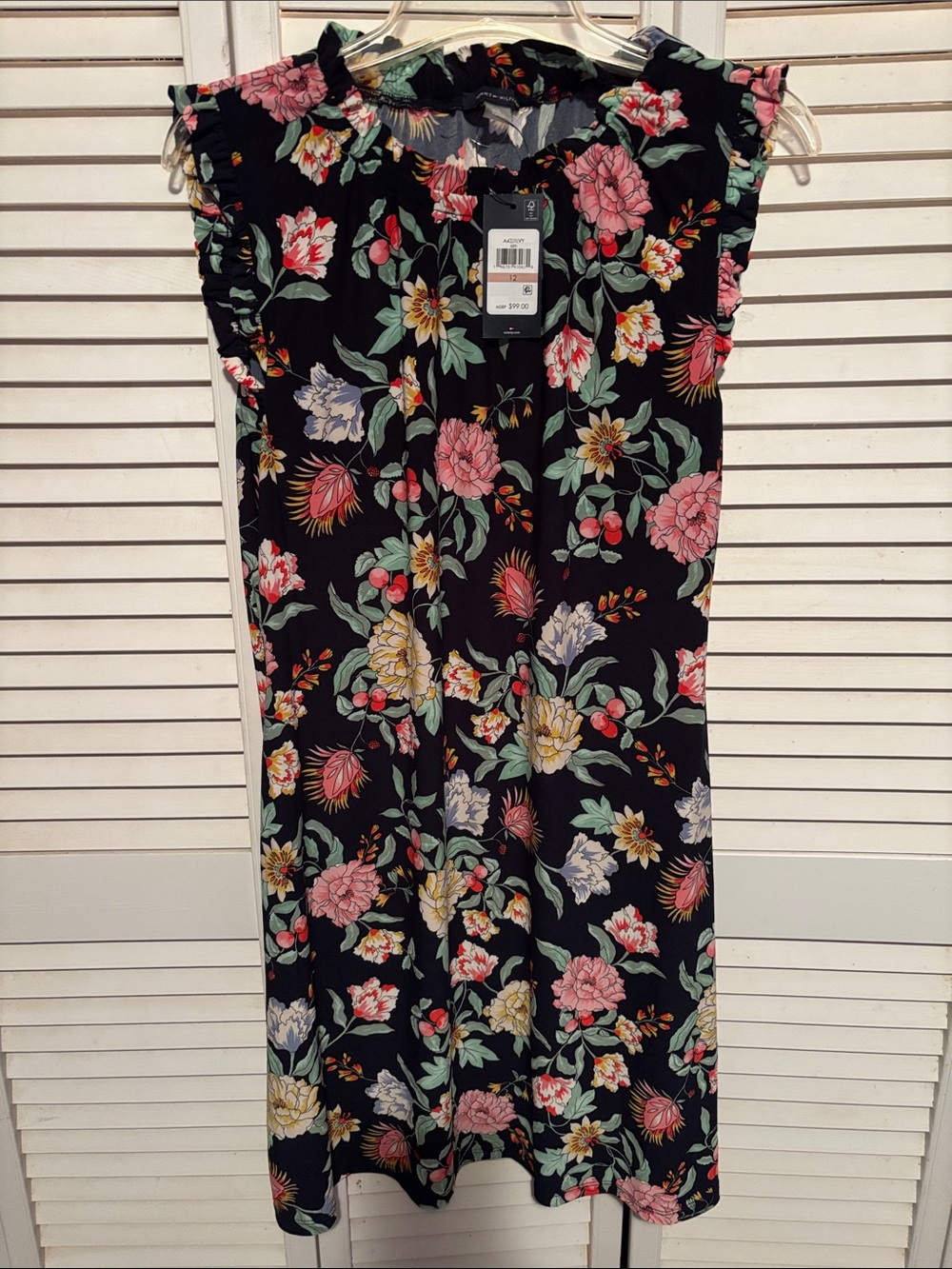 Tommy Hilfiger navy blue floral dress; Size 12
